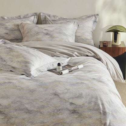 Luxuriöses Baumwollsatin Bettwäsche-Set mit Aquarellblütenmuster