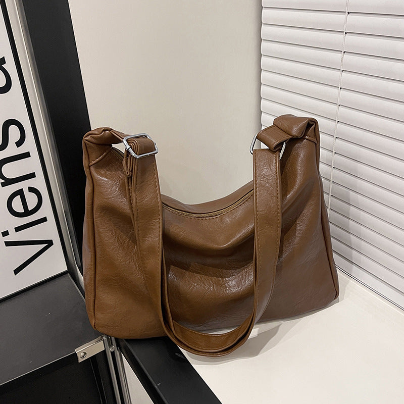 Lässige Faux-Leder Hobo-Tasche