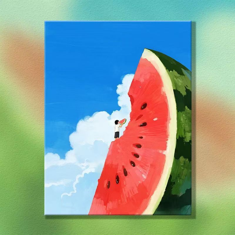 Verspielt Melonen-Themen Leinwand Kunstwerk Brehn