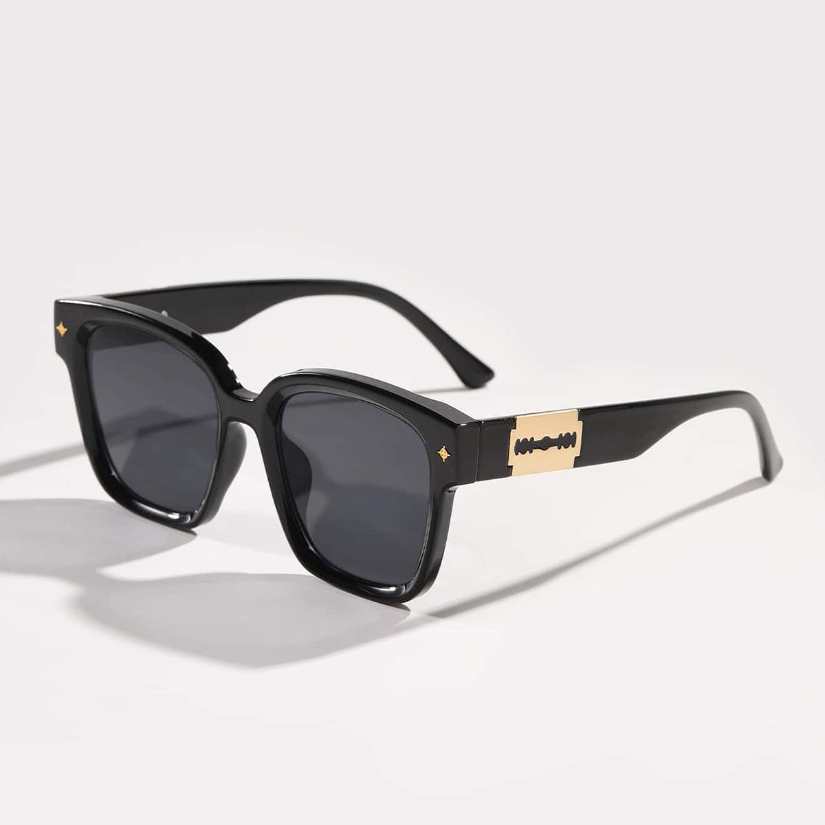 Damen modische quadratische Sonnenbrille mit transparentem Gestell Brehn