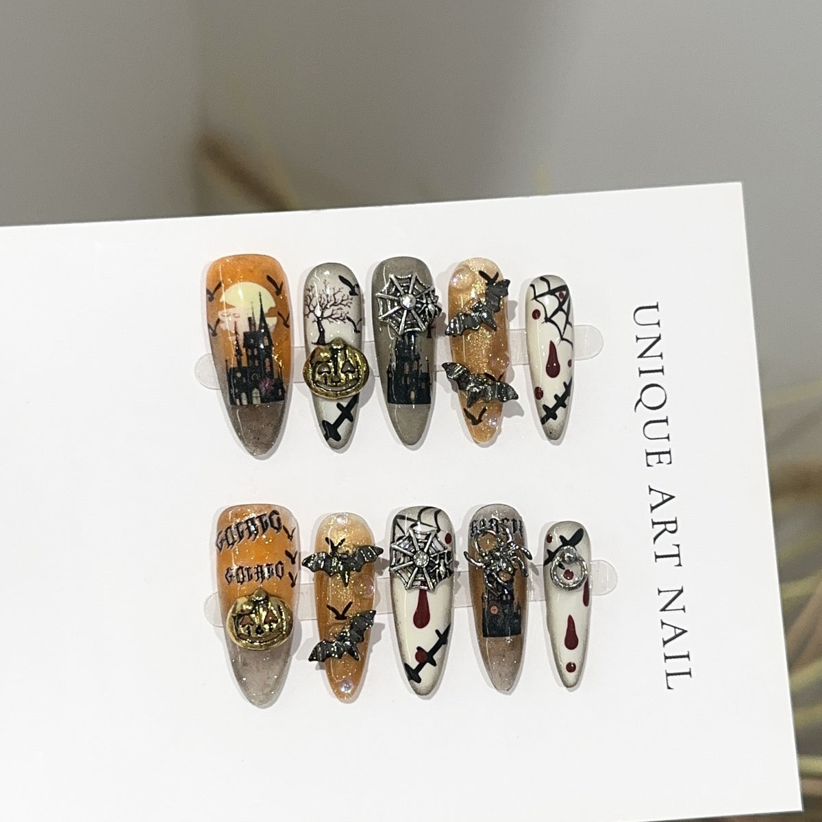 Gothic-inspiriertes thematisches Press-On-Nagelkunst-Set