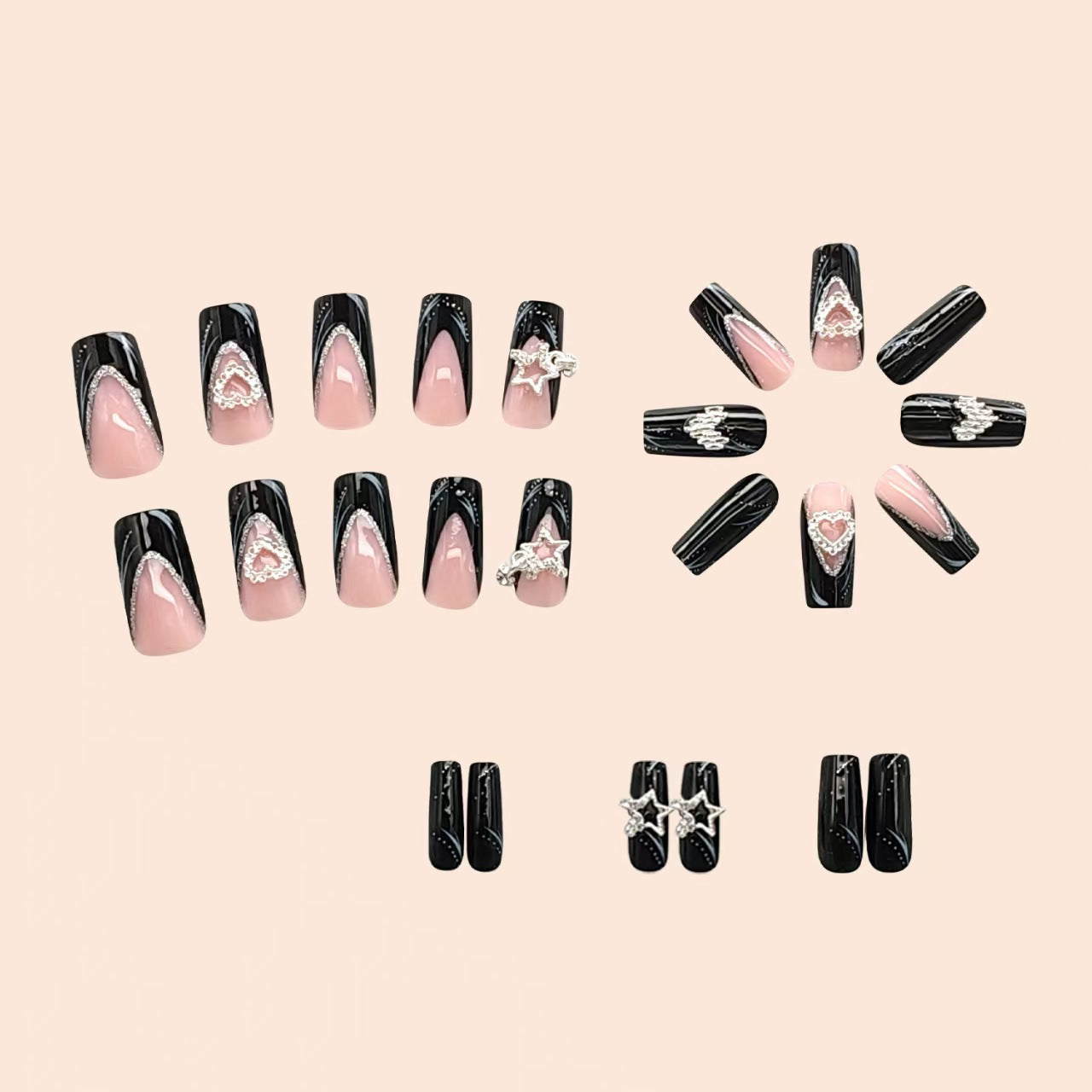 Dekorative Acryldesign Press-On Nail Art Brehn