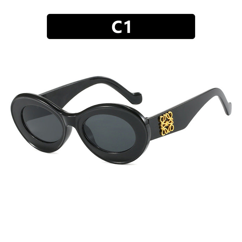 Damen elegante geschwungene Sonnenbrille Brehn