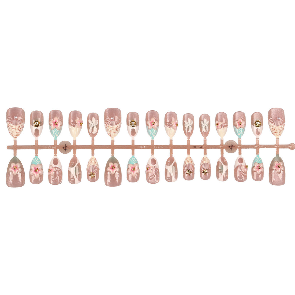 Künstlerisches Floral Acryl-Nagel-Set