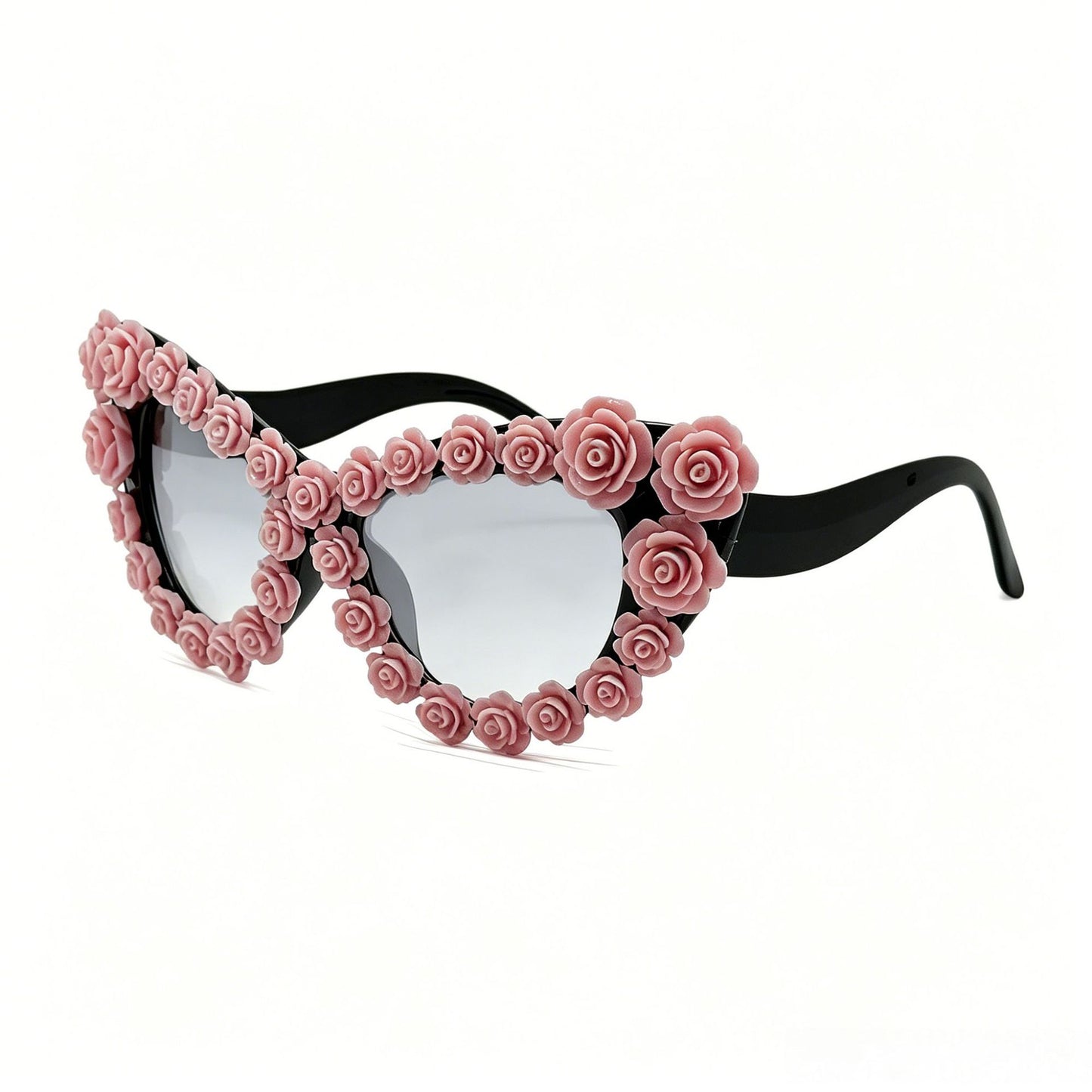 Damen Herzförmige Sonnenbrille mit floraler Applikation Brehn