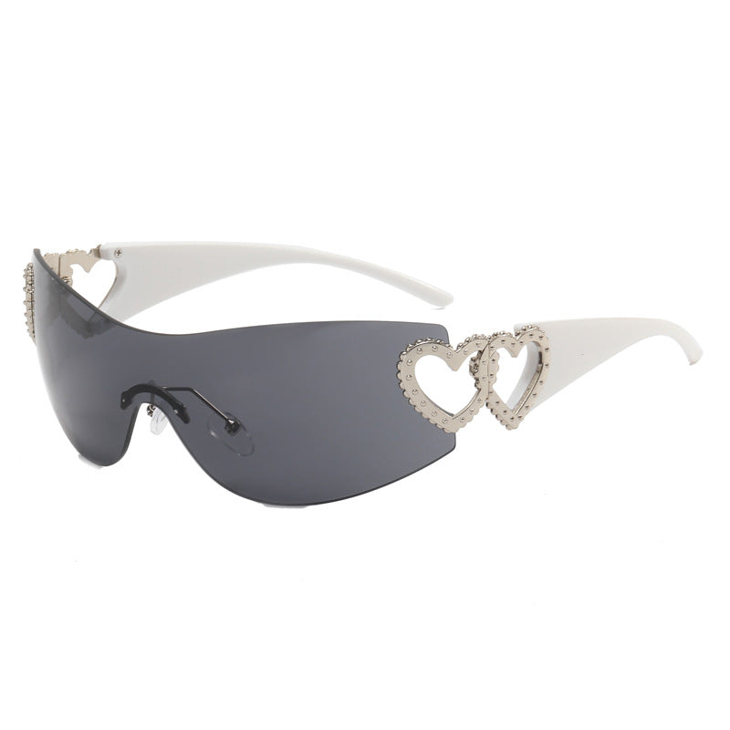 Damen Fashion-Sonnenbrille mit Herz-Applikationen Brehn