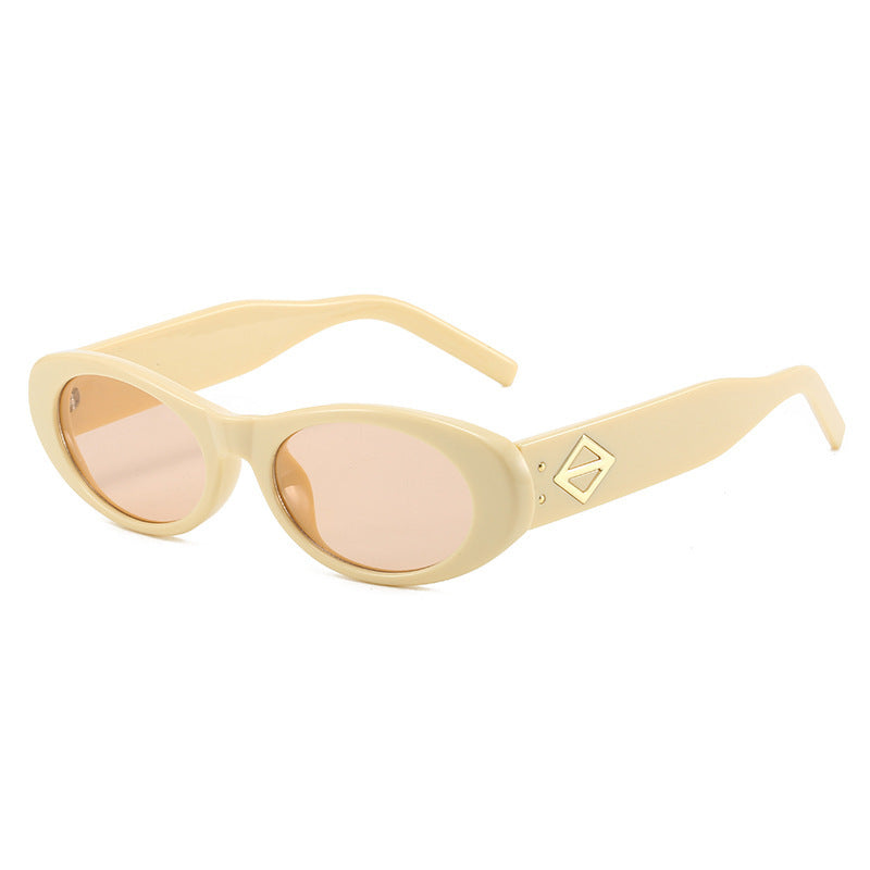 Vintage-inspirierte ovale Fassung Sonnenbrille Brehn