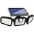 Outdoor Solar Triple-Head LED Sicherheitsflutlicht mit PIR-Bewegungsmelder und verstellbaren Schwenkhaltern Brehn