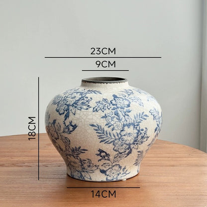 Vintage Floral Keramikvase