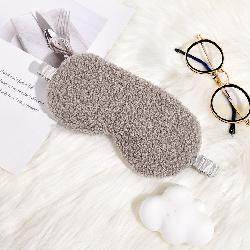 Damen nan kuschelige Thermo Schlafmaske aus Teddyfleece mit verstellbarem Satinband Brehn