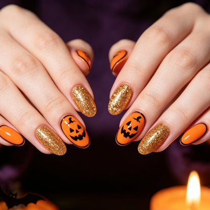 Halloween-Themen Glitzer-Nagelkunst Set Brehn