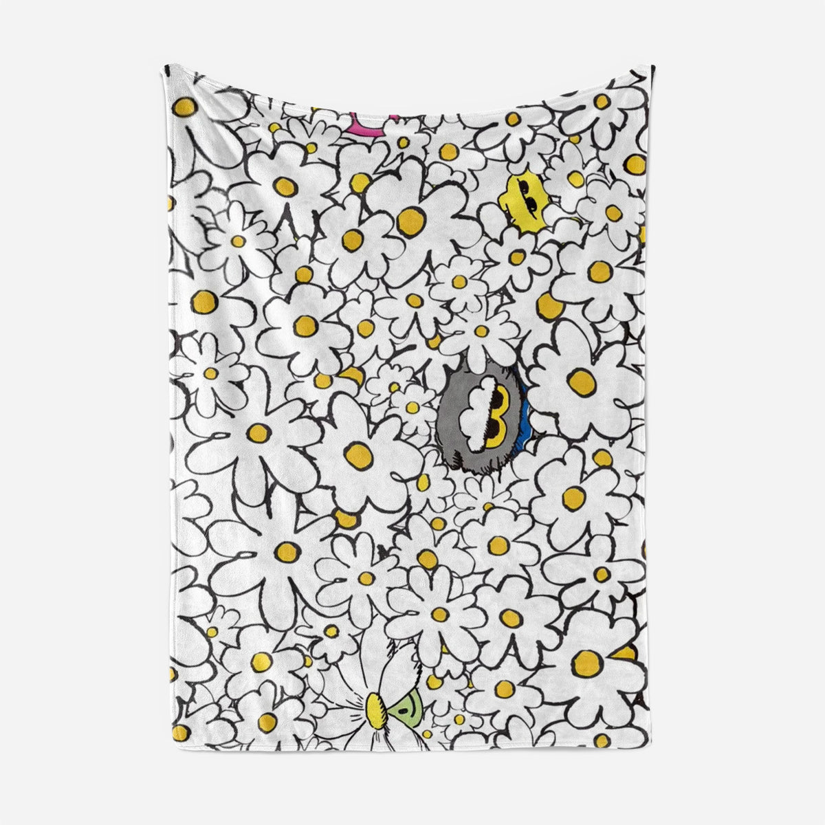 Künstlerische Cartoon-Katzen-Themen Fleece-Wurfdecke