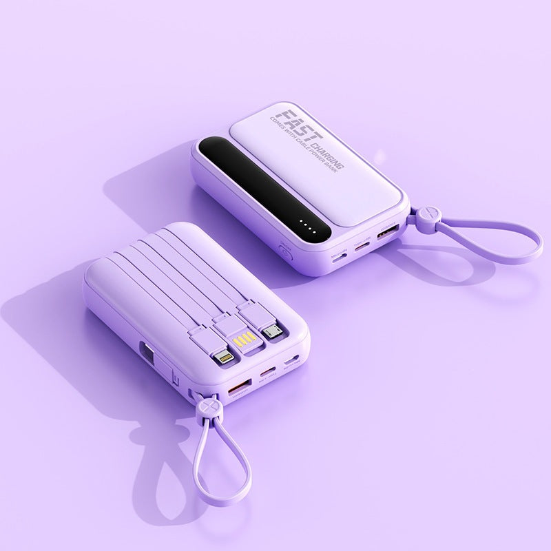 Tragbare Powerbank mit integrierten Schnellladeanschlüssen und multifunktionalem Kabel Brehn