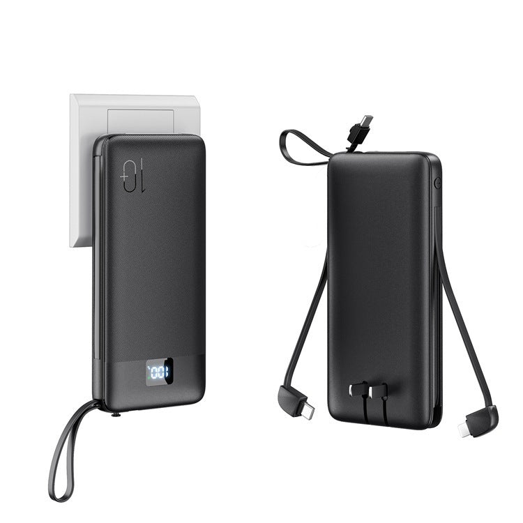 Slim Hochleistungs tragbare Powerbank mit integrierten Ladekabeln und digitalem LED-Display Brehn
