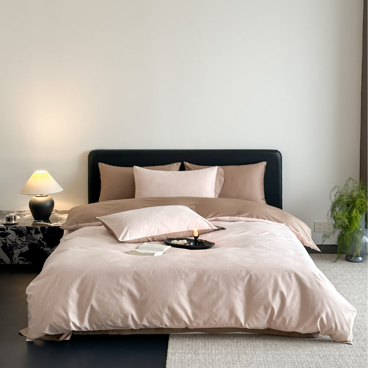 Luxus Geprägte Schmetterling Baumwollsatin Bettbezug Set