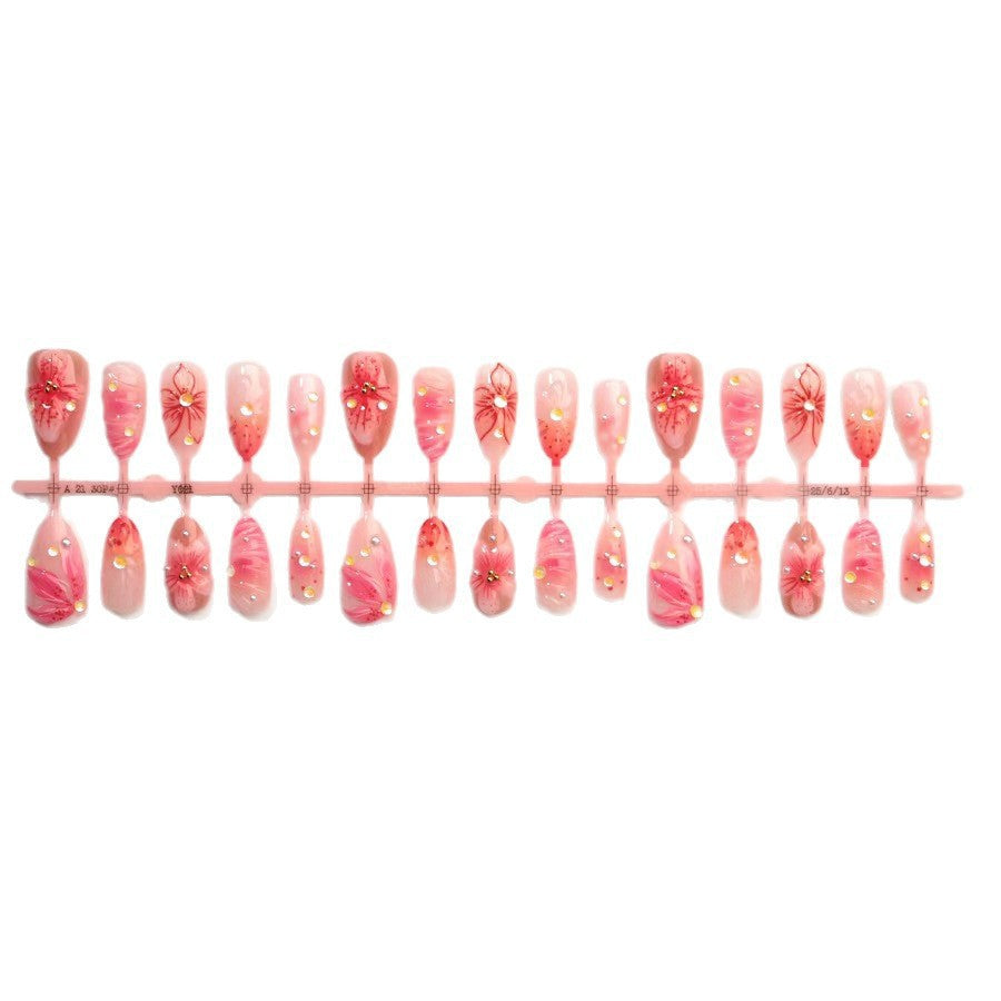 Elegantes Floral Press-On Nagelset Brehn