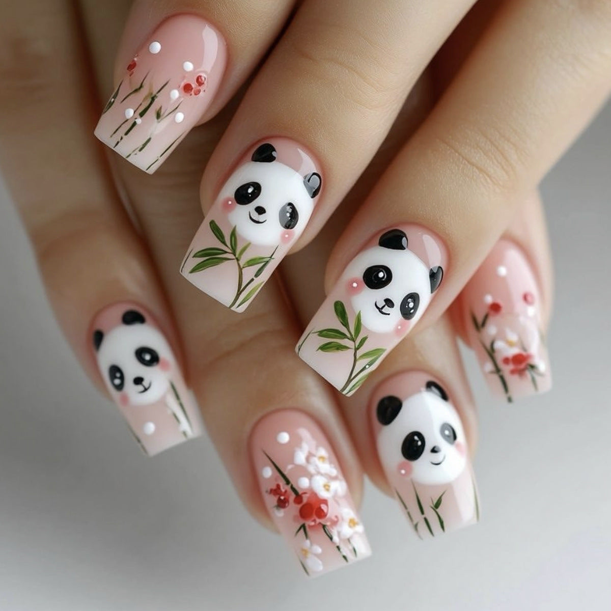 Verspielt Panda-Themen 3D Nagelkunst Set Brehn