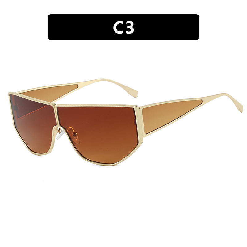 Damen trendige oversized Sonnenbrille mit markantem geometrischen Design Brehn