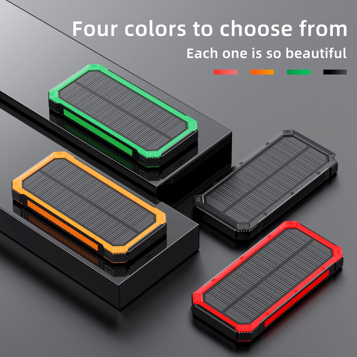 Tragbare Solar-Powerbank mit Schnellladefunktion und Kabellosem Ladeadapter Brehn