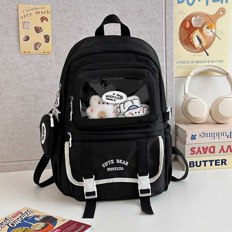 Süße, charakterbezogene, durchsichtige Schul-Rucksack