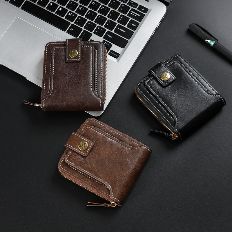 Bi-Fold Zip Geldbörse mit Kartenfächern Brehn