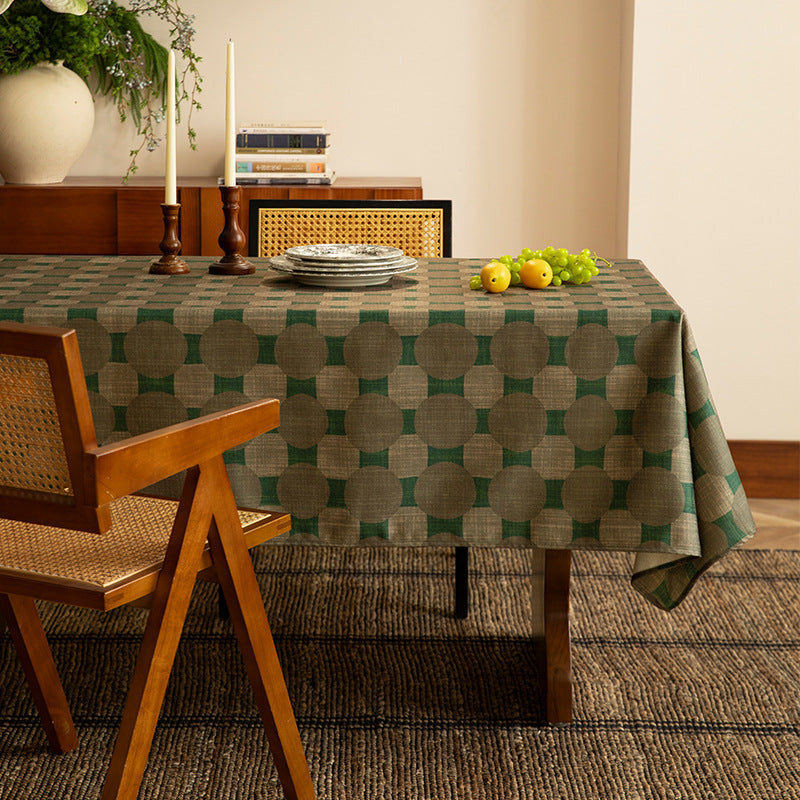 Rechteckige Tischdecke aus Baumwoll‑Leinenmischung mit ornamentaler Jacquardstruktur Brehn