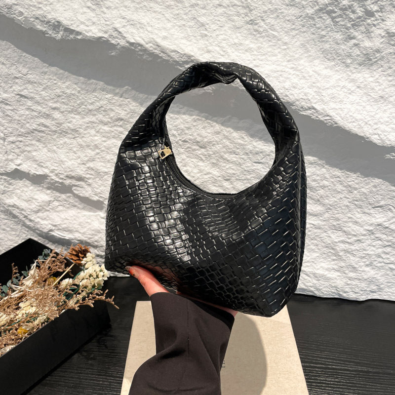 Textured Faux Leder Hobo Tasche Brehn