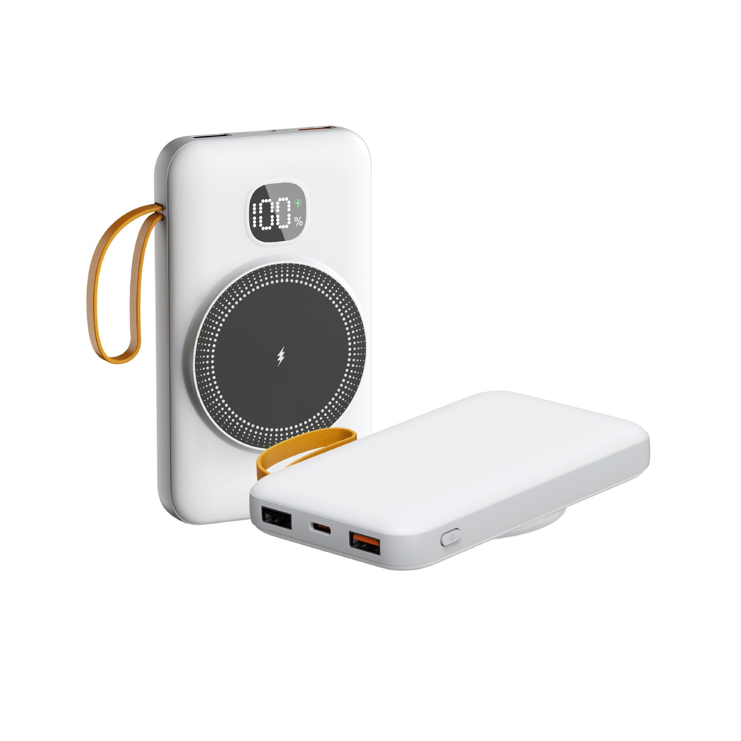 Tragbare Powerbank mit Integrierter Induktiver Schnellladefunktion und Led-Ladestandsanzeige Brehn