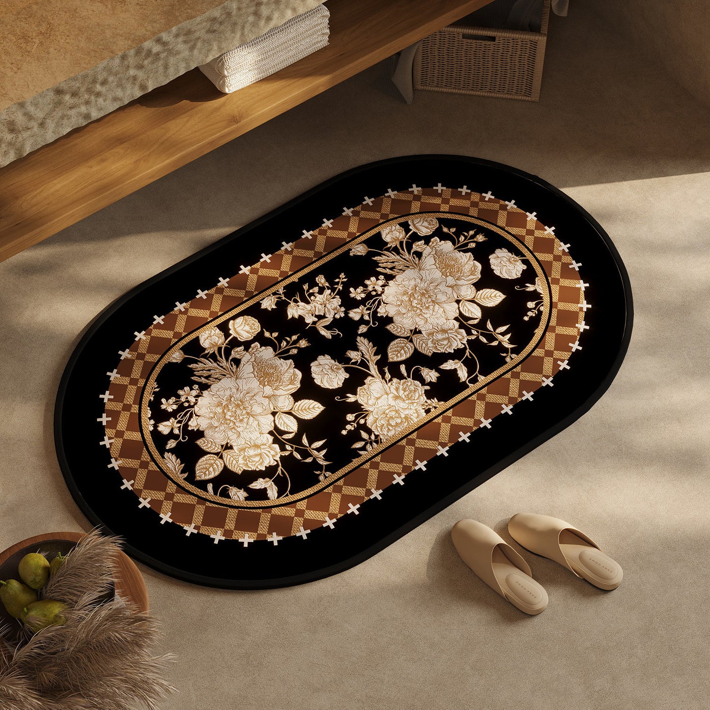 Schick geometrisches Design Badteppich Brehn