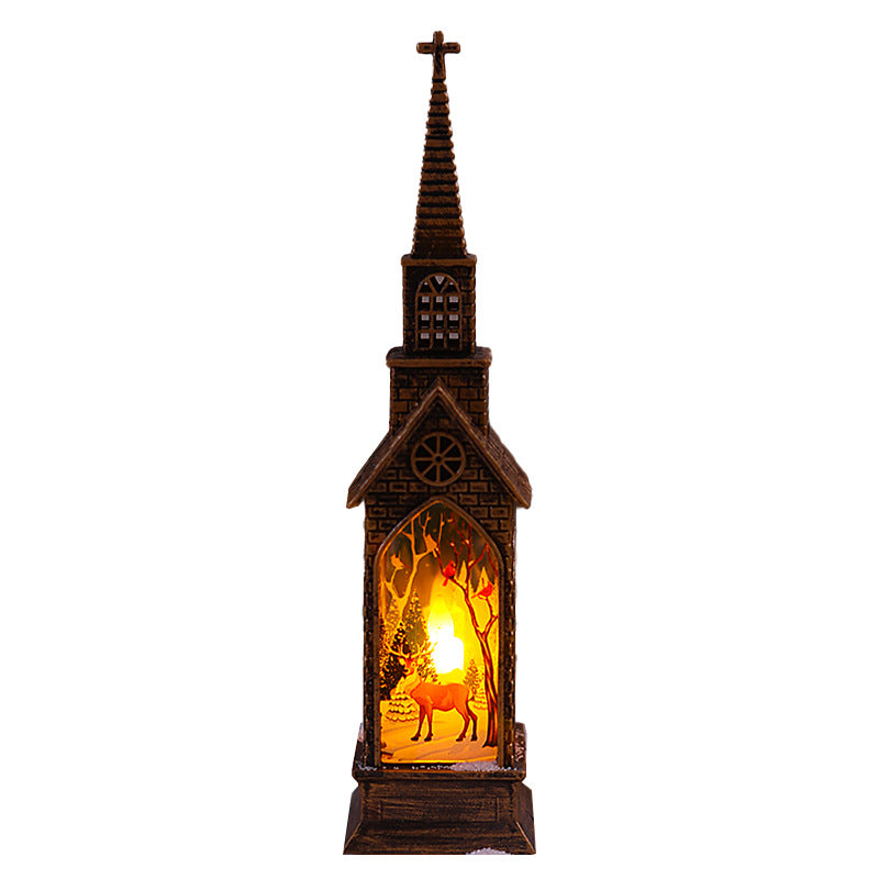 Nostalgische Weihnachtslaterne mit beweglichem Santa-Motiv Brehn
