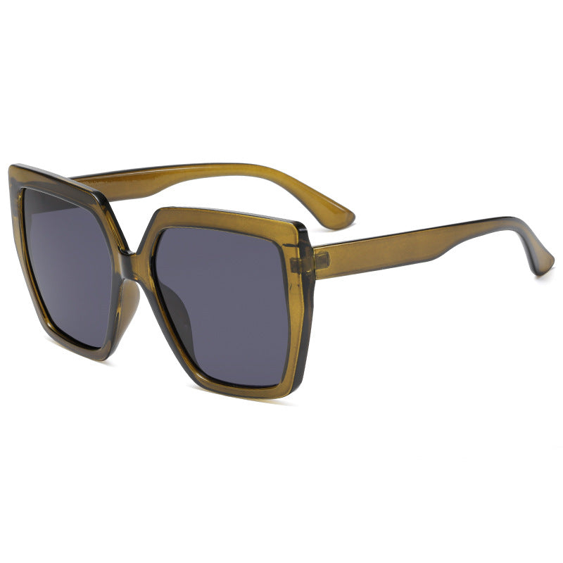 Damen modische transparente Sonnenbrille mit quadratischen Gläsern Brehn