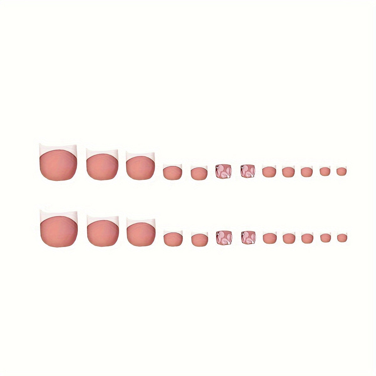 Floral French Tip Press-On Nail Set Brehn