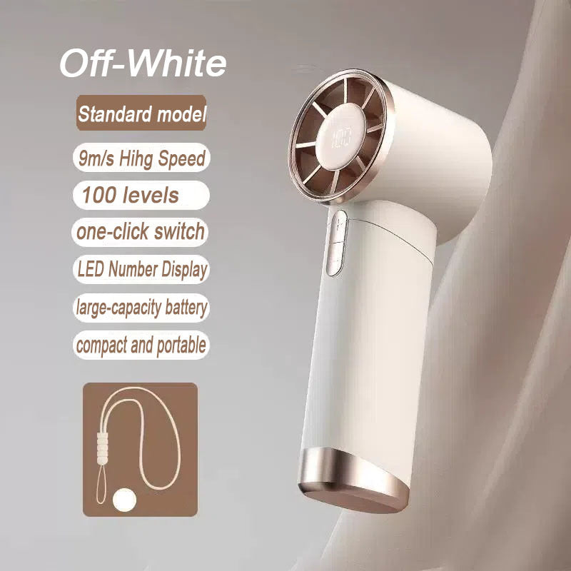 Damen Tragbarer Handventilator mit LED-Display und verschiedenen Geschwindigkeitsstufen Brehn