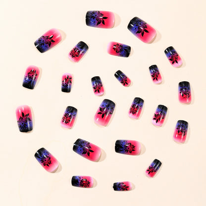 Florale Ombre Acryl Nagel Kunst Extensions Brehn