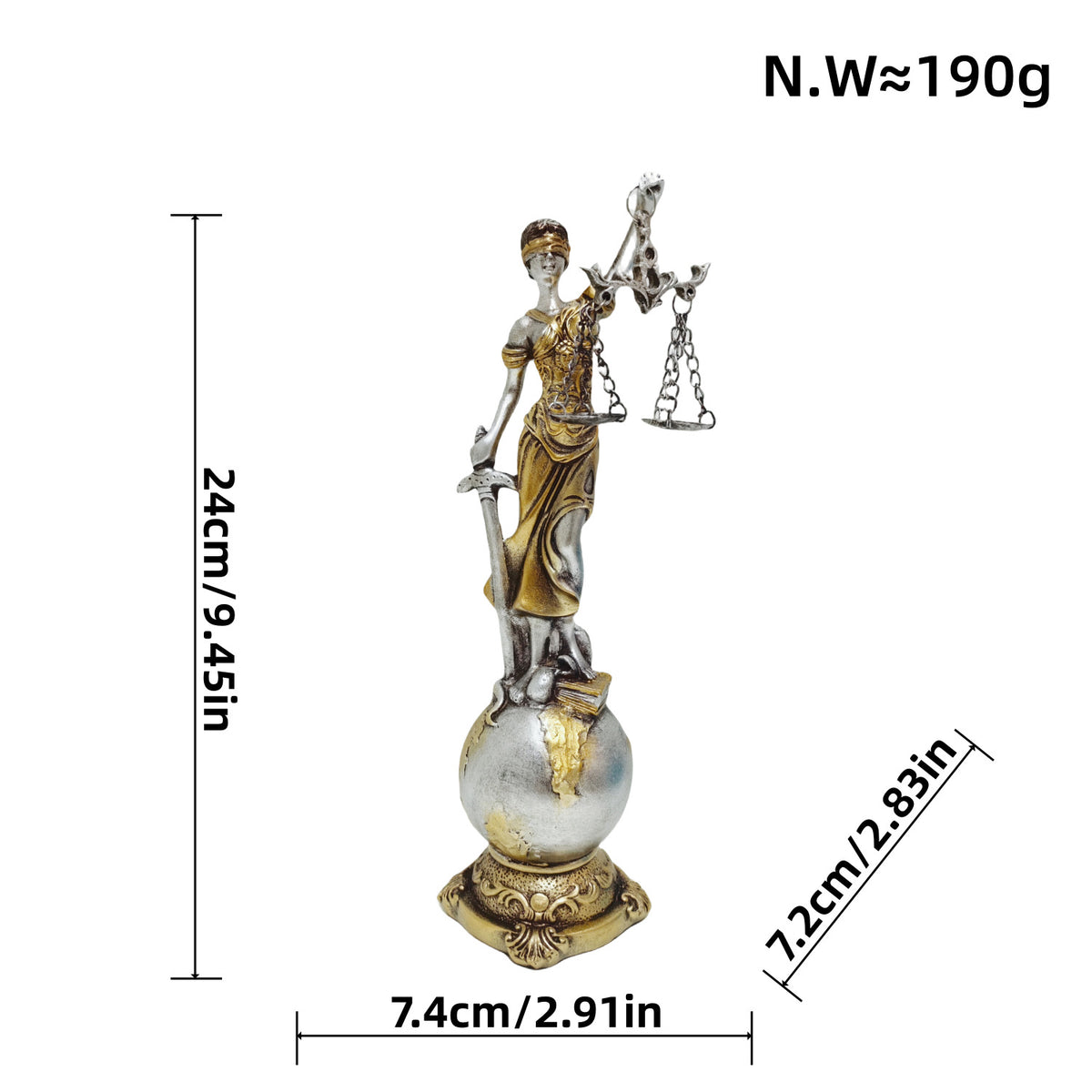 Elegante Statue der Justitia in kunstvollen Details Brehn