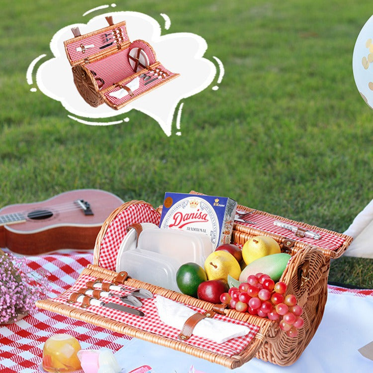 Damen Picknickkorb mit elegantem Geschirrset Brehn