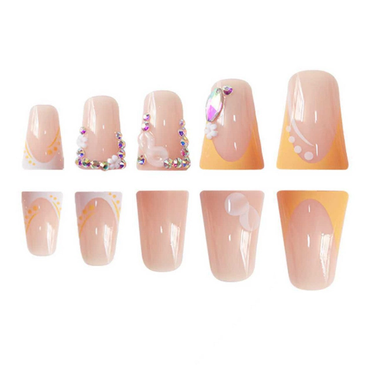 Dekorative florale Strass-Nagelerweiterungen Brehn