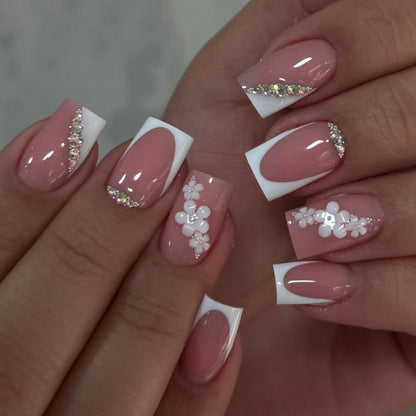 Dekorativer French Tip Press-On Nail Set