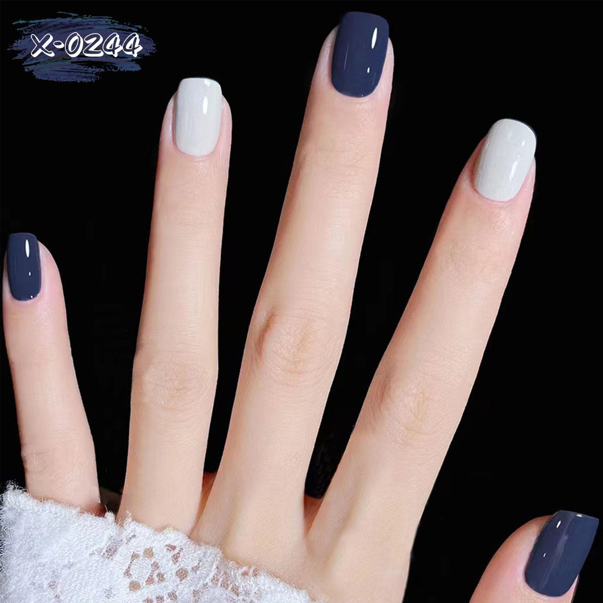 Elegantes Dual-Color-Nageldesign-Set