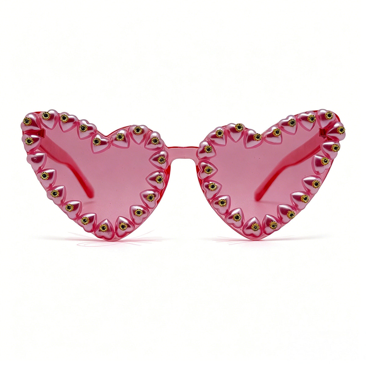 Damen Herzförmige Sonnenbrille mit extravaganten Schmuckdetails Brehn