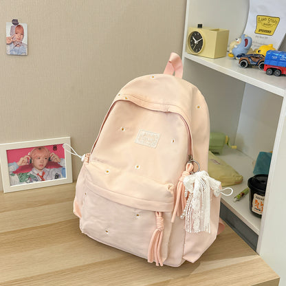 Stylischer backpack mit floralem Schmuck Brehn