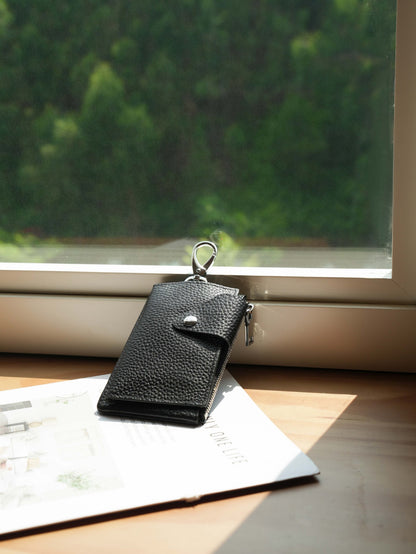 Premium Reißverschluss Leder Kartenhalter