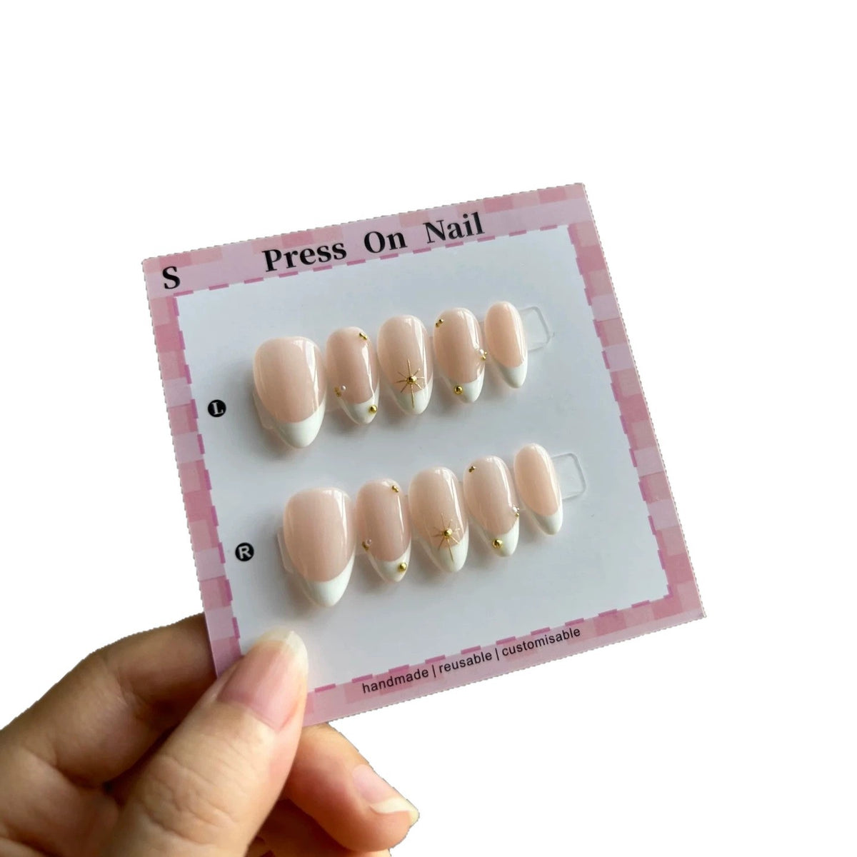 Dekorativer Press-On-Nagelset mit einzigartigen Designmerkmalen