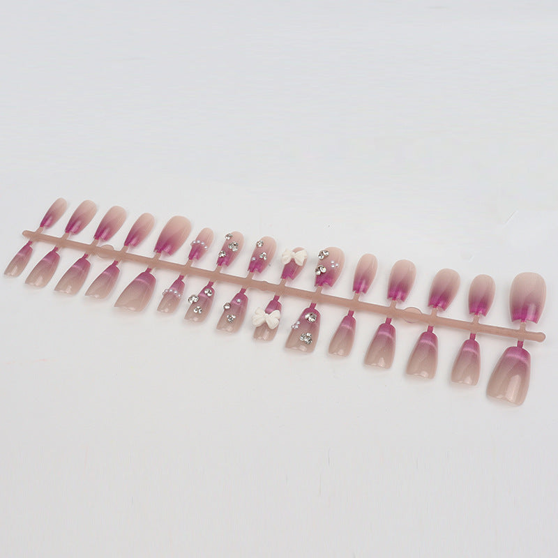 Glamouröse Ombre Dekorative Press-On Nagelset Brehn