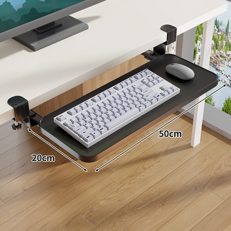 Unter-Desk Herausziehbare Tastaturablage mit Klemmbefestigung und ergonomischer Holzplatte