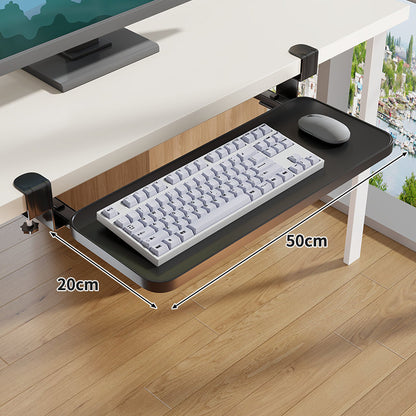 Unter-Desk Herausziehbare Tastaturablage mit Klemmbefestigung und ergonomischer Holzplatte