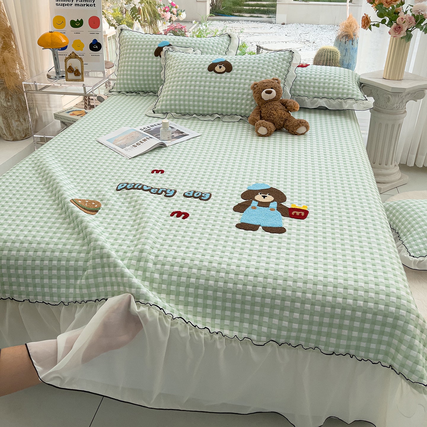 Damen Kuscheldecke mit verspieltem Panda-Motiv und hochwertiger Baumwolloberfläche Brehn