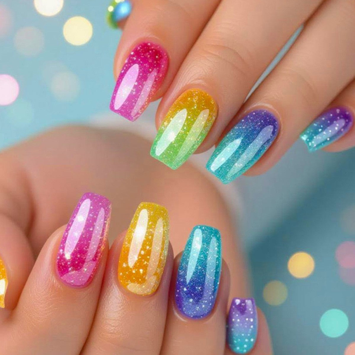Farbenfrohes Glitzer-Nagelkunst-Kit Brehn