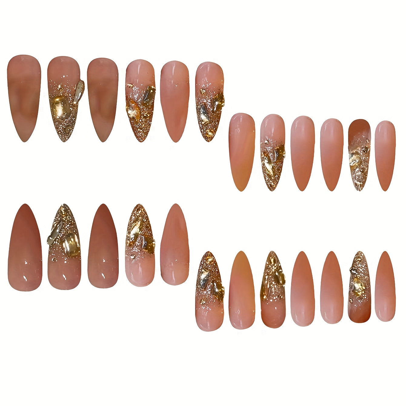 Glamouröse Glitzer Stiletto Nagelkunst Brehn