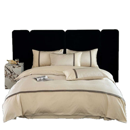 Hotel-Style Geb brushed Baumwolle Bettbezug Set mit strukturiertem Stepppanel und kontrastierendem Rand